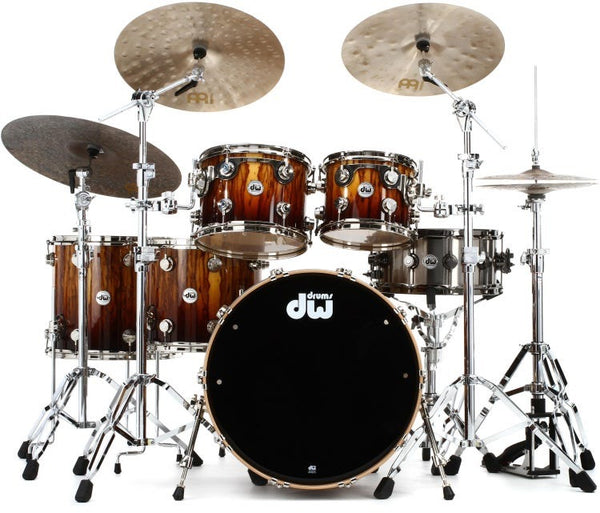 Trống Cơ DW Collector's Series Exotic 5-Pcs Maple Shell Pack - Natural to Burnt Toast Fade over African Chechen