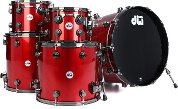 Trống Cơ DW Collector's Series Maple 5-Pcs Shell Pack - Red Anodized Stainless Finish