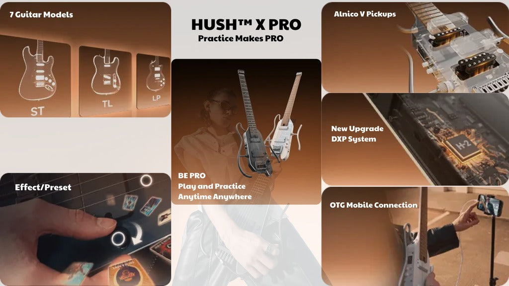 Đàn Guitar Điện Donner Hush X Pro