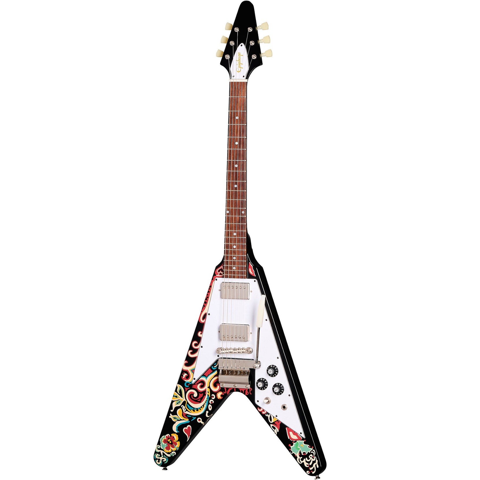 Đàn Guitar Điện Epiphone Inspired By Gibson Custom Jimi Hendrix "Love Drops" Flying V Artist - Ebony