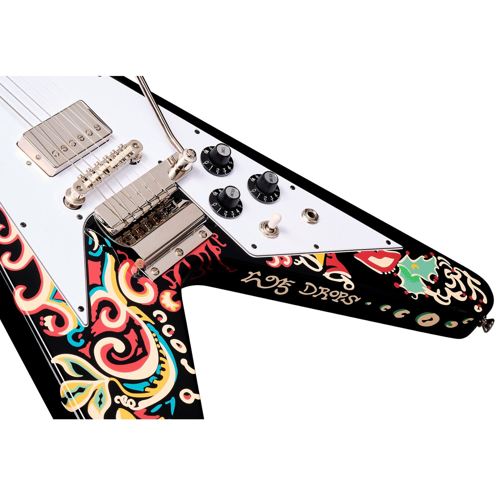 Đàn Guitar Điện Epiphone Inspired By Gibson Custom Jimi Hendrix "Love Drops" Flying V Artist - Ebony
