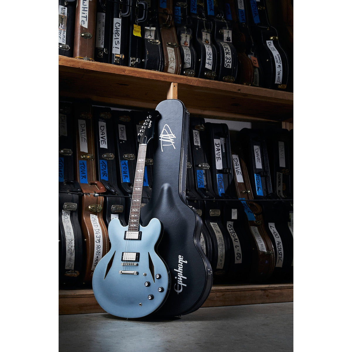 Đàn Guitar Điện Epiphone Dave Grohl DG-335 Artist Semi-Hollowbody - Pelham Blue