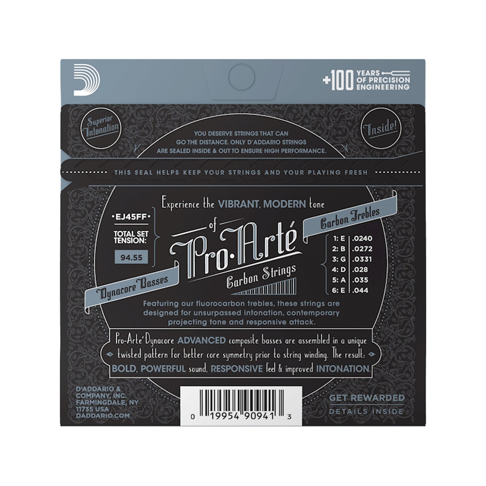 Dây Đàn Guitar Classic D’Addario EJ45FF Pro-Arté Carbon Normal Tension
