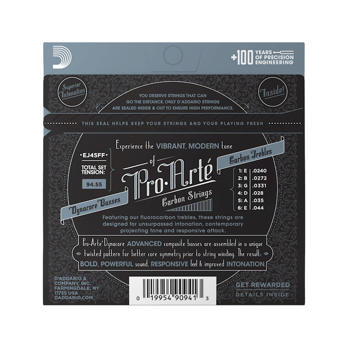 Dây Đàn Guitar Classic D’Addario EJ45FF Pro-Arté Carbon Normal Tension