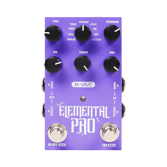 Pedal Guitar M-Vave ELEMENTAL PRO Stereo Digital Modeling Delay