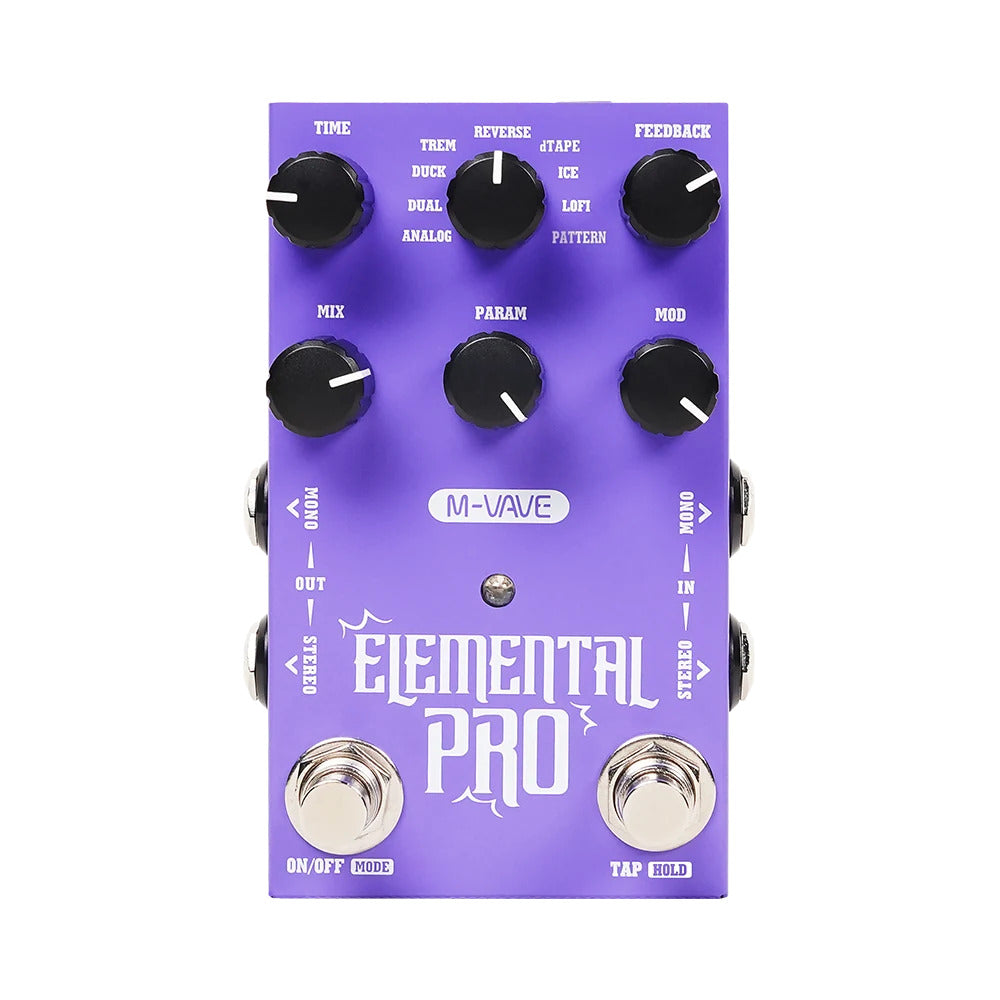 Pedal Guitar M-Vave ELEMENTAL PRO Stereo Digital Modeling Delay
