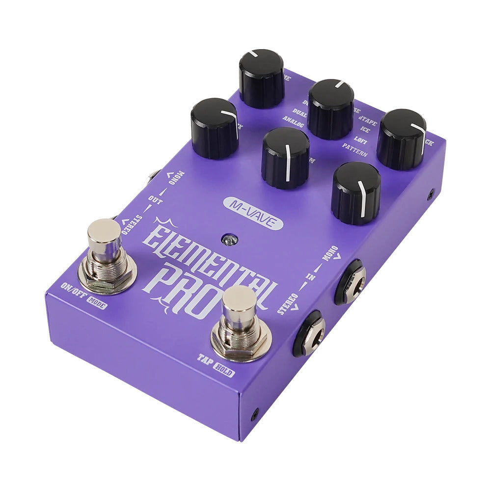 Pedal Guitar M-Vave ELEMENTAL PRO Stereo Digital Modeling Delay