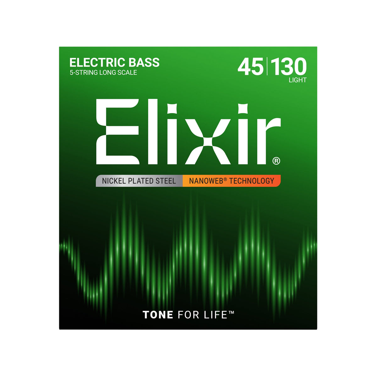 Dây Đàn Guitar Bass Elixir 14202 Nanoweb Light Long Scale 5-String 45-130