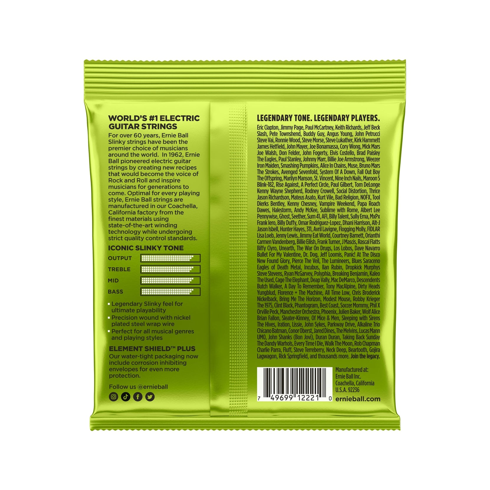 Dây Đàn Guitar Điện Ernie Ball Regular Slinky Nickel Wound, 10-46