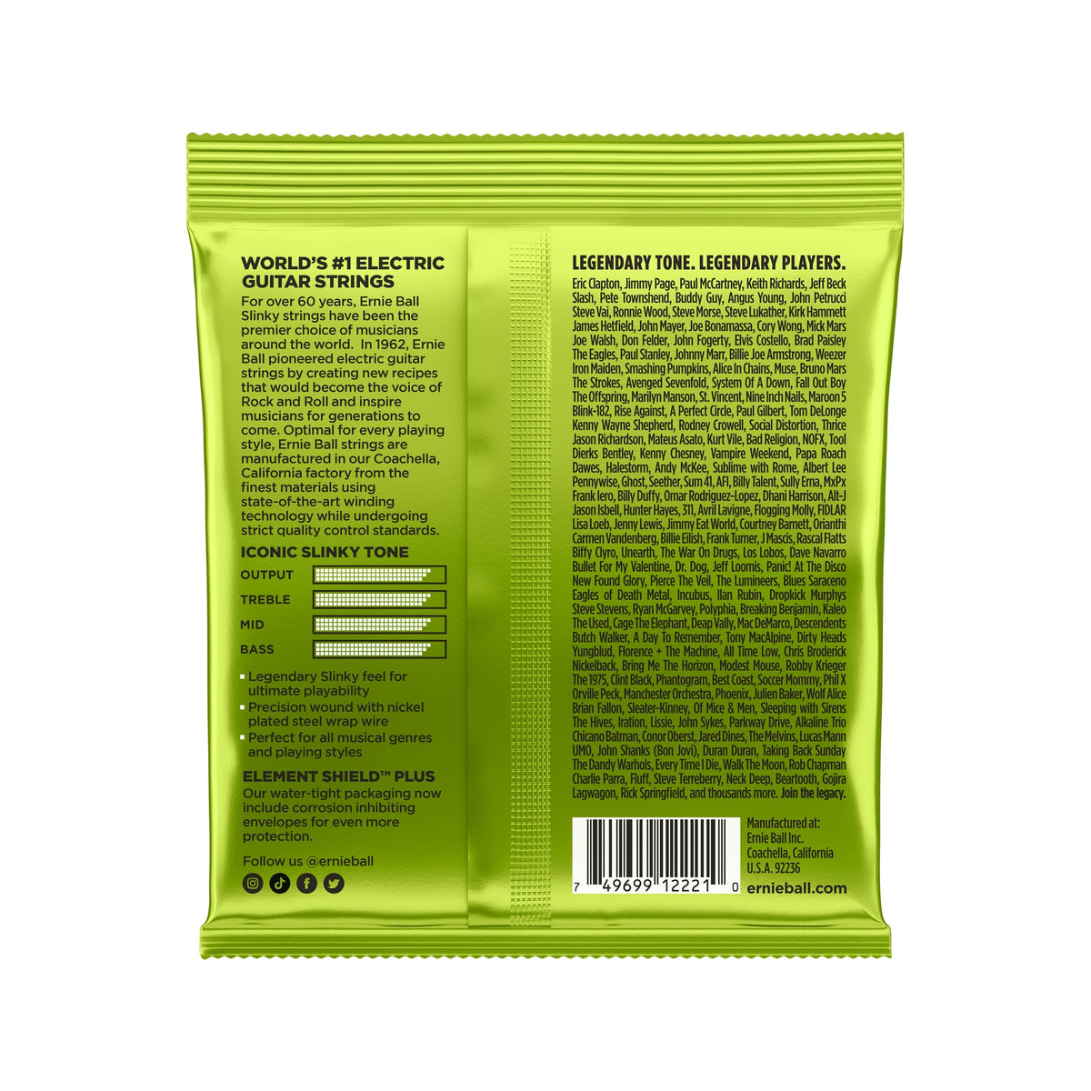 Dây Đàn Guitar Điện Ernie Ball Regular Slinky Nickel Wound, 10-46