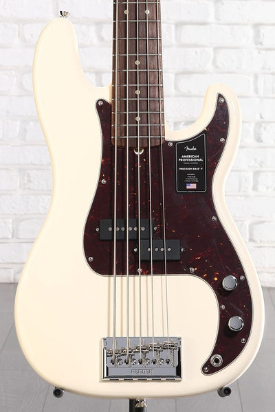Đàn Guitar Bass 5-dây Fender American Professional Precision Bass V - Olympic White w/Rosewood Fingerboard