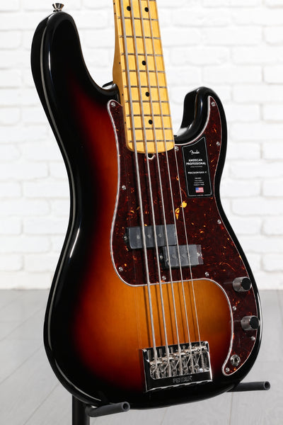Đàn Guitar Bass 5-dây Fender American Professional Precision Bass V - 3-Color Sunburst w/Maple Fingerboard