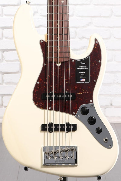 Đàn Guitar Bass 5-dây Fender American Professional Jazz Bass V - Olympic White w/Rosewood Fingerboard