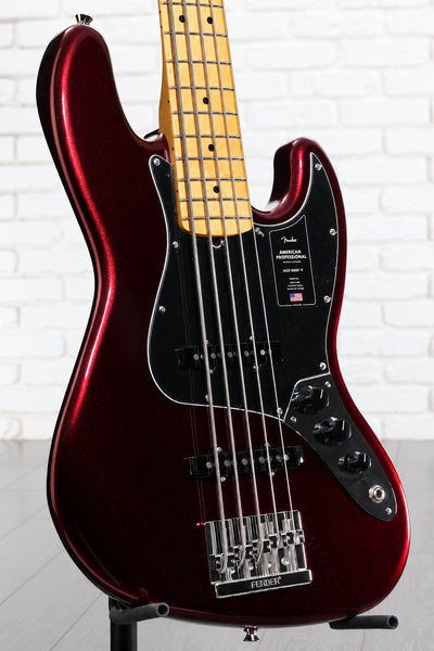 Đàn Guitar Bass 5-dây Fender American Professional Jazz Bass V - Oxblood, Maple Fingerboard