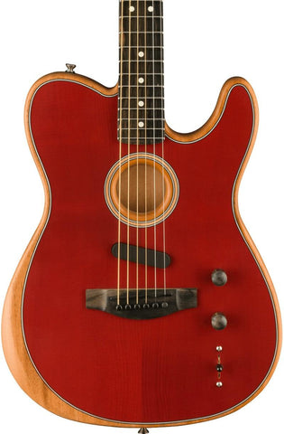 Fender American Acoustasonic Telecaster in Crimson Red