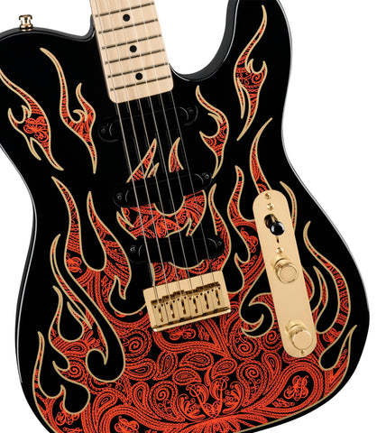 Fender Artist James Burton Telecaster MN, Red Paisley Flames