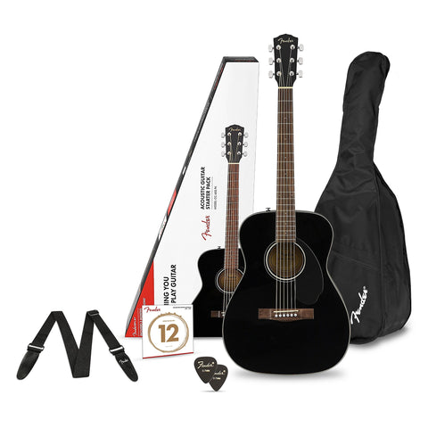 Fender CC-60s Concert Pack V2, Black Acoutsic Guitar – Bộ sản phẩm guitar dành cho người mới bắt đầu