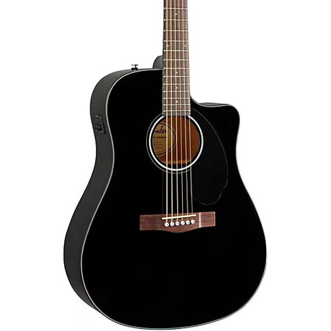 Fender CD-60SCE Dreadnought Acoustic Guitar, Black