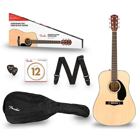 Fender CD-60S Dreadnought Pack V2, Natural Acoustic Guitar
