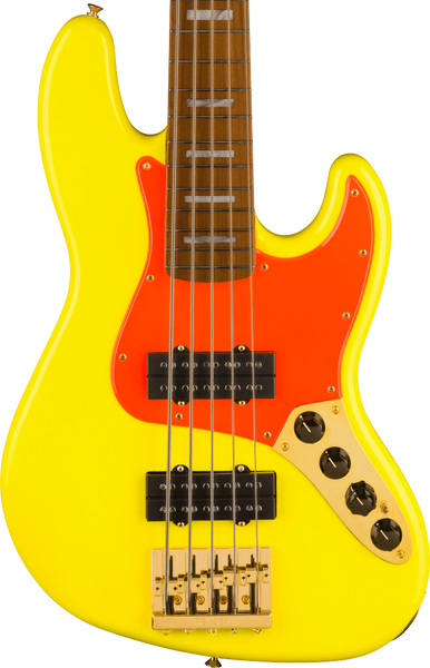 Fender MonoNeon Jazz Bass V MN, Neon Yellow
