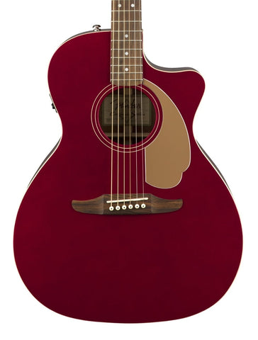 Fender Newporter Player Acoustic Guitar, Candy Apple Red