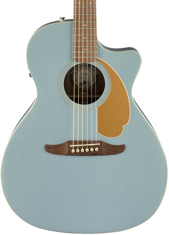 Fender Newporter Player Acoustic Guitar, Ice Blue Satin