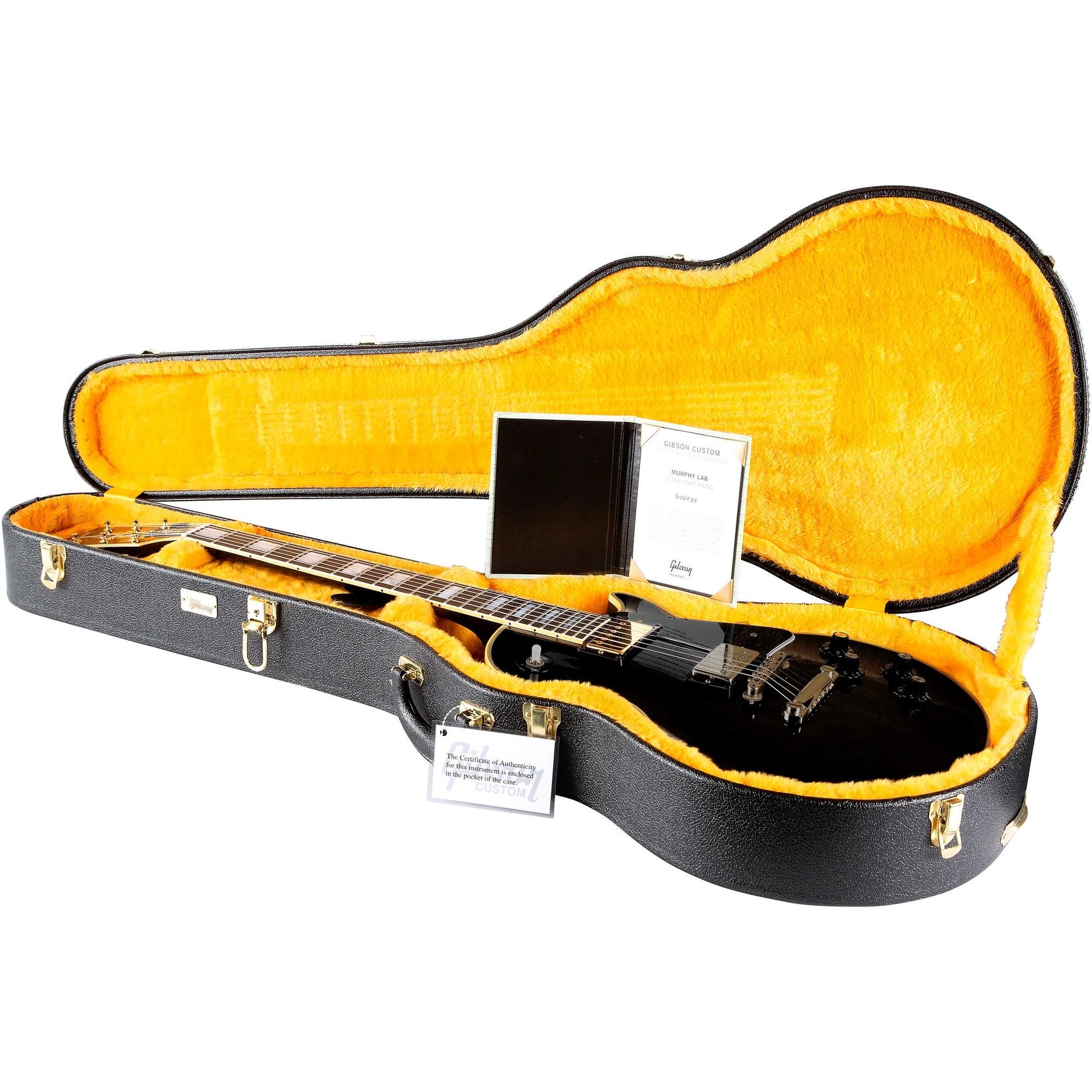 Đàn Guitar Điện Gibson Custom Murphy Lab 1968 Les Paul Custom Reissue Ultra Light Aged - Ebony