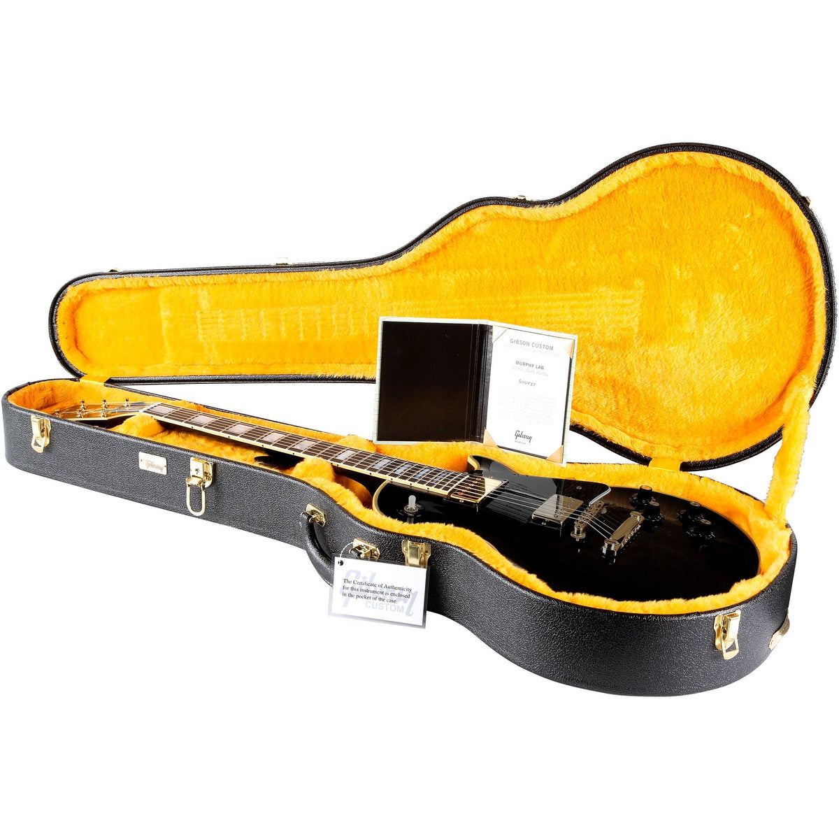 Đàn Guitar Điện Gibson Custom Murphy Lab 1968 Les Paul Custom Reissue Ultra Light Aged - Ebony