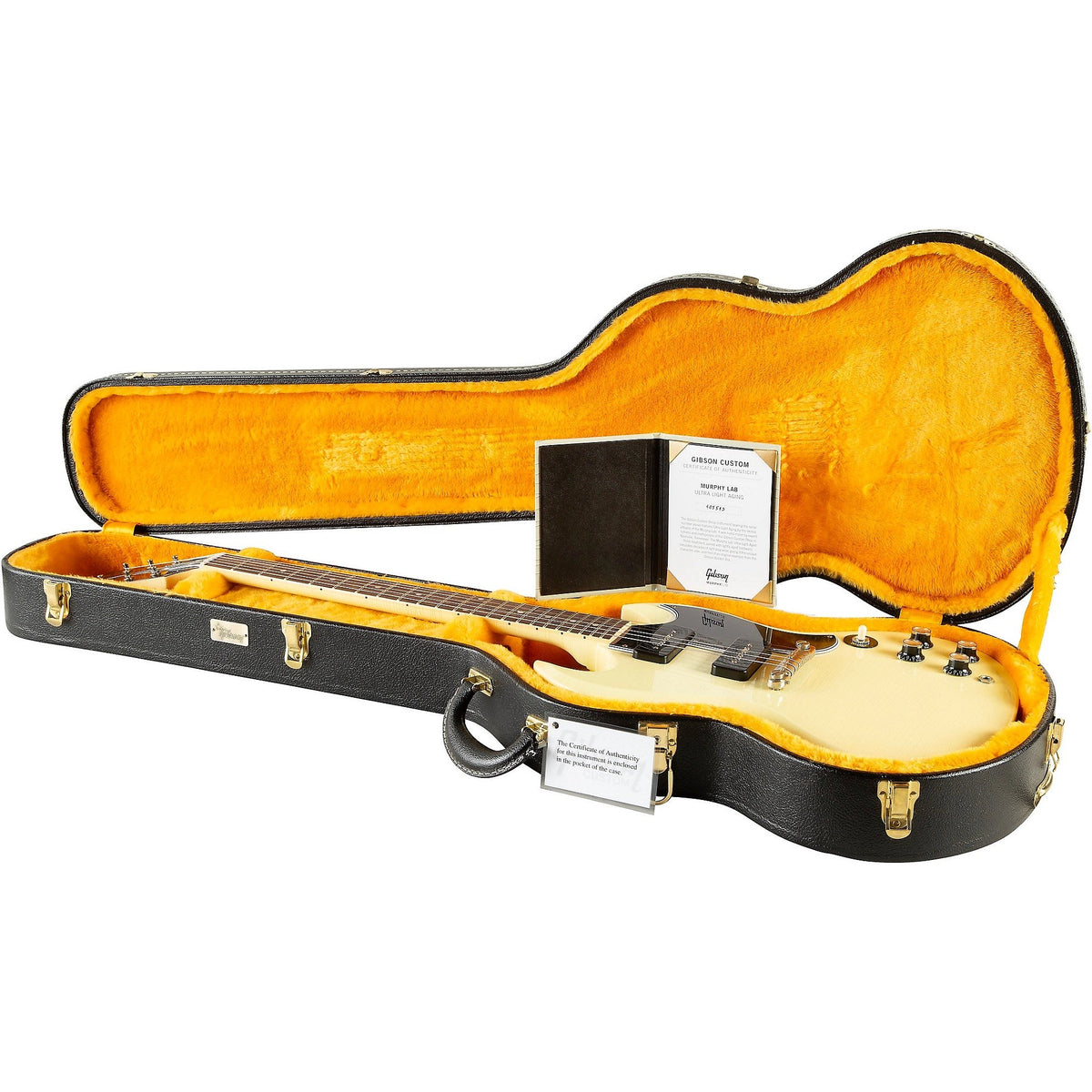 Đàn Guitar Điện Gibson Custom Murphy Lab 1963 SG Special Reissue Lightning Bar Ultra Light Aged - Classic White