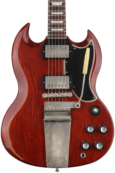 Đàn Guitar Điện Gibson Custom Murphy Lab 1964 SG Standard Reissue With Maestro Vibrola Heavy Aged - Faded Cherry