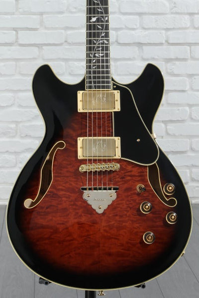Đàn Guitar Điện Ibanez AS93QMSP Artcore Expressionist Semi-Hollowbody - Dark Brown Sunburst
