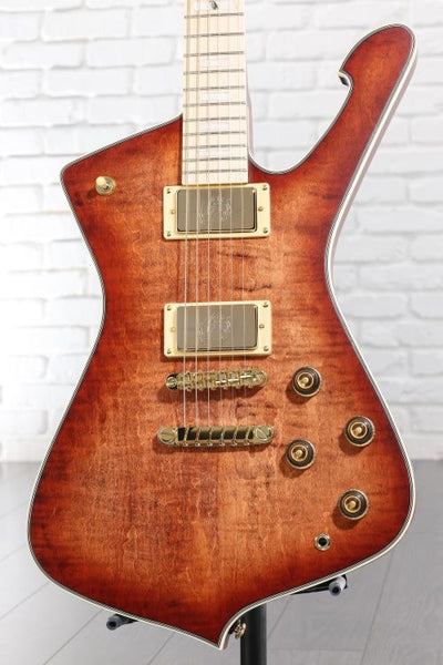 Đàn Guitar Điện Ibanez Iceman IC420MFM - Caramel Burst Low Gloss