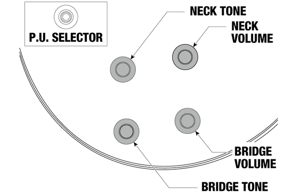 Controls trên Đàn Guitar Điện Ibanez IC420 Iceman Standard
