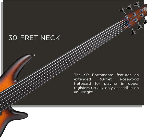 Ibanez Bass Workshop SRF706, Brown Burst Flat