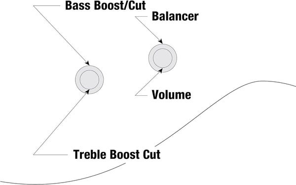 Ibanez Talman Bass TMB100L Left-Handed, Black - Controls