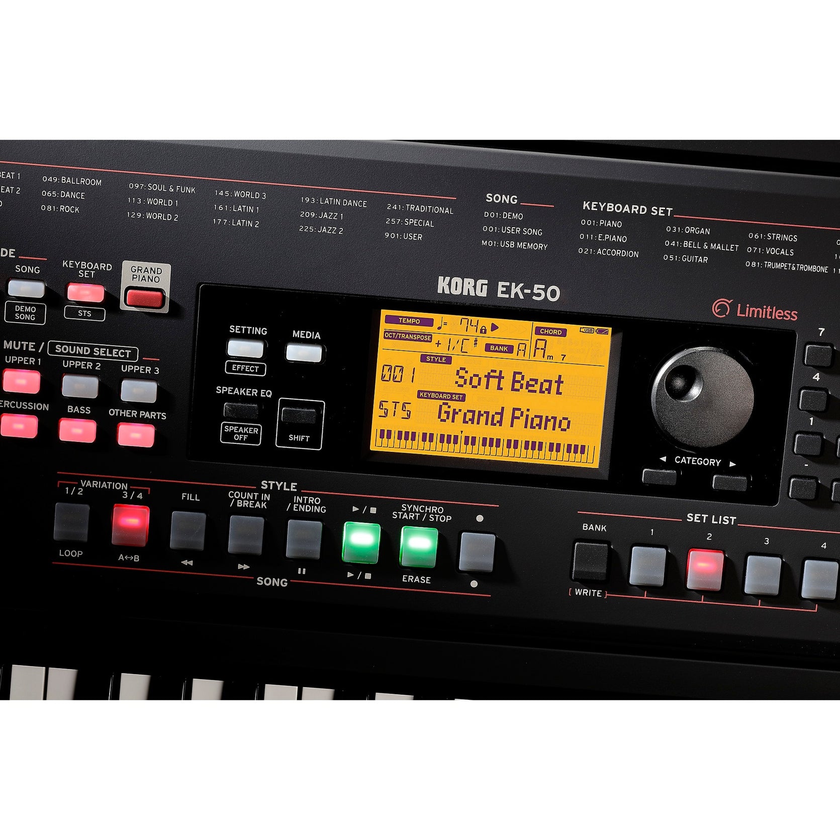 Đàn Keyboard Korg EK-50L Limitless 61-Phím