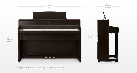 Kích thước của Kawai CA701