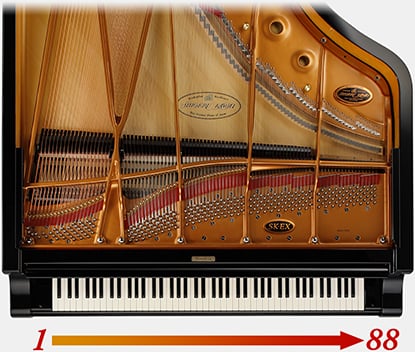 Lấy mẫu đàn piano âm thanh stereo 88 phím đầy đủ