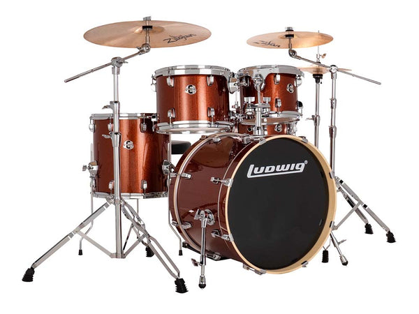 Trống Cơ Ludwig Evolution 20" 5-Pc Shell Pack w/Paiste Cymbal, Copper Sparkle