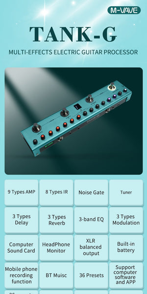 Multi Effect Pedal Guitar M-Vave Tank G