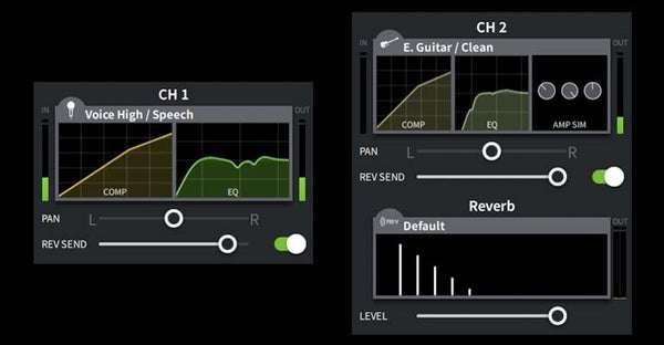 Mixer Yamaha AG06 MK2 reverb