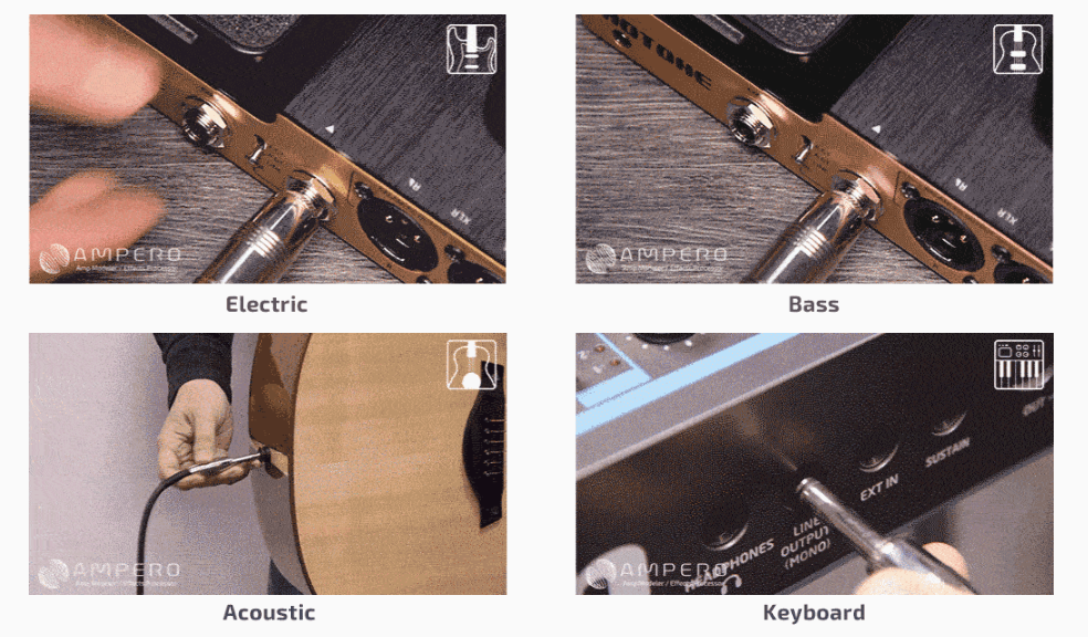 Multi Effect Pedal Hotone Ampero MP-100 - Kết nối với nhiều nhạc cụ khác nhau