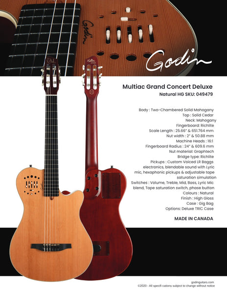 Đàn Guitar Classic Godin Multiac Grand Concert Deluxe