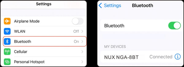 Thao tác kết nối bluetooth trên Amplifier Electric Guitar Nux Mighty 8BT MKII