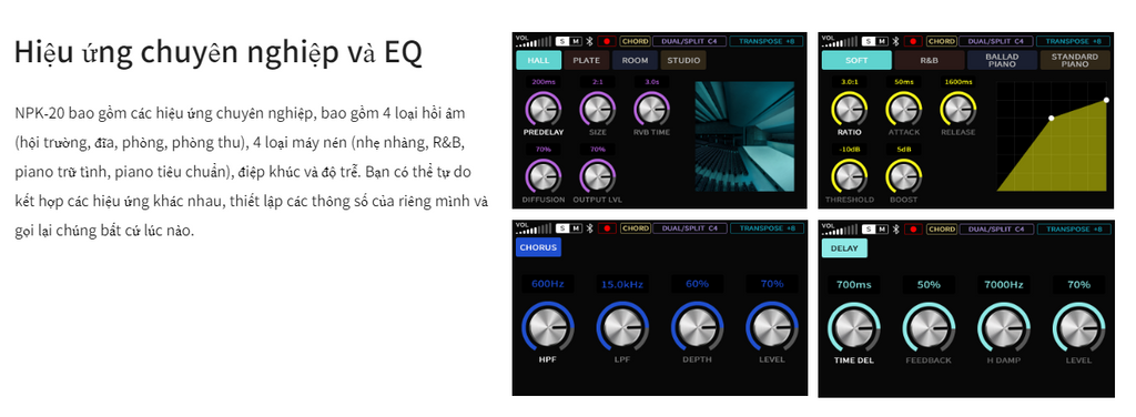 Các hiệu ứng EQ chuyên nghiệp trên Nux NPK-20