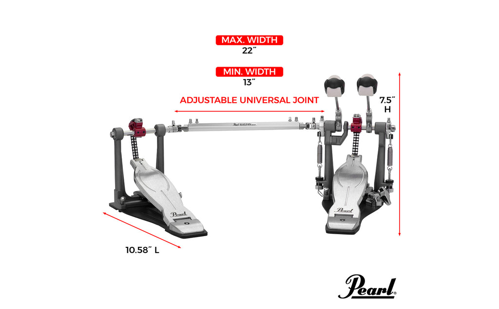 Pedal Đôi Trống Bass Pearl P1032R Eliminator Solo Red
