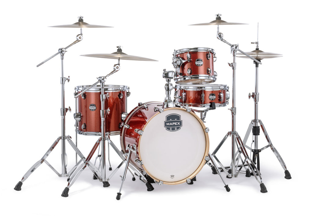 Trống Cơ Mapex MA486S Mars Birch Bop 4-Pc Shell Pack (18"/10"/14"/14") màu Blood Orange Sparkle