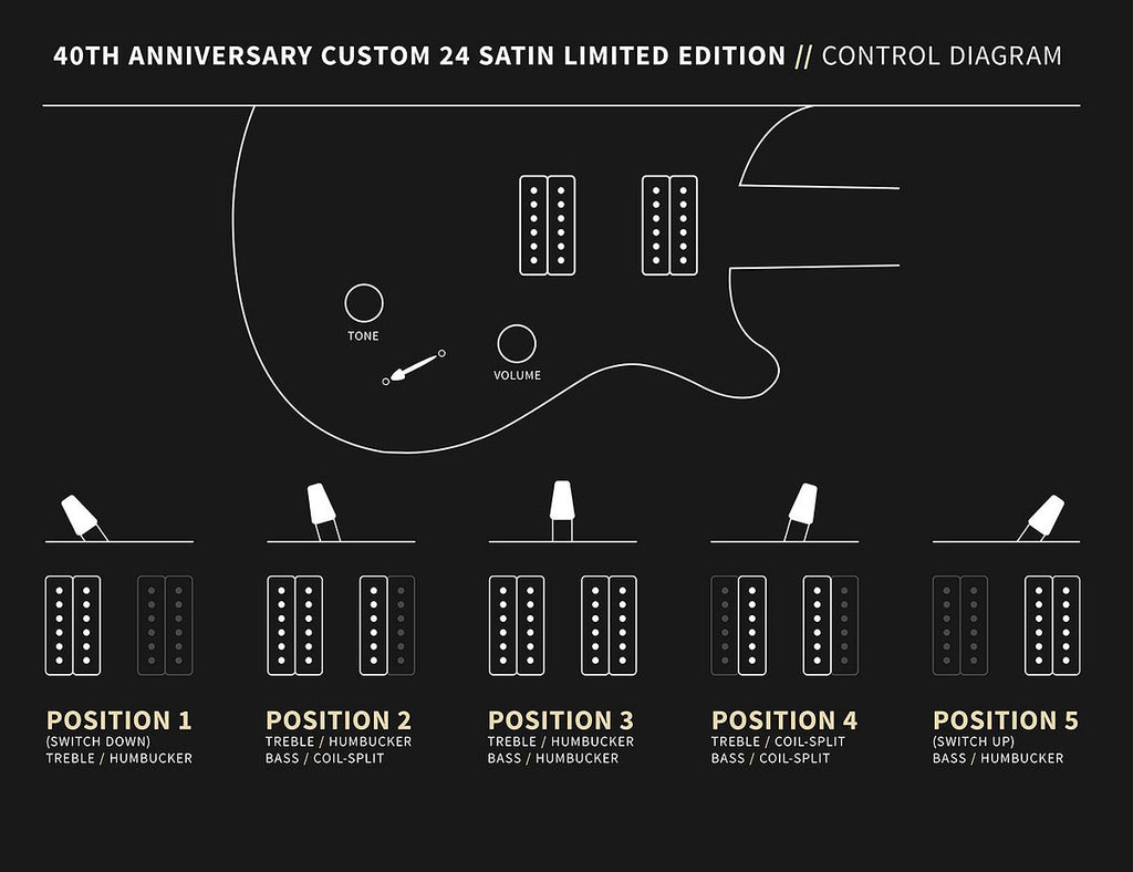Đàn Guitar Điện PRS 40th Anniversary Custom 24 Satin Limited Edition - Controls