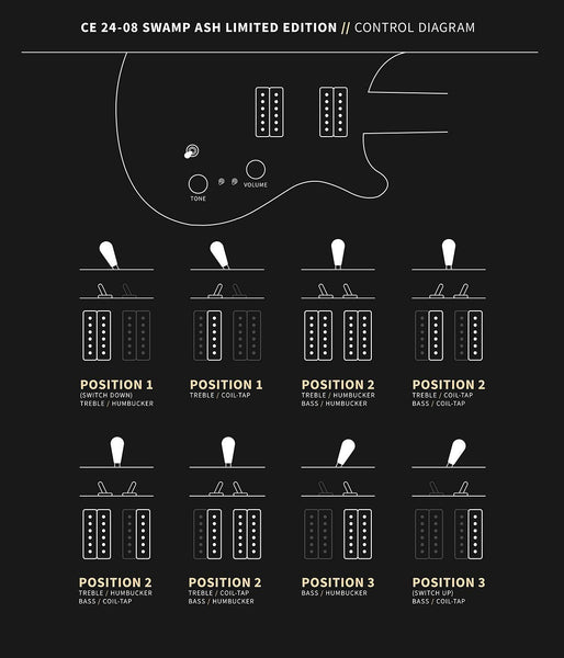 PRS CE 24-08 Swamp Ash Limited Edition - Control Diagram