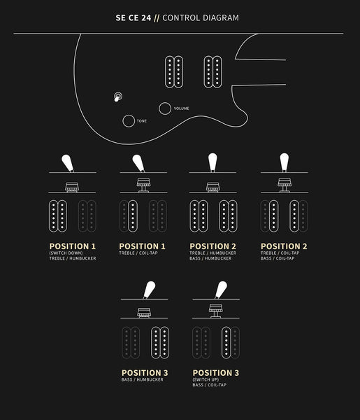 Đàn Guitar Điện PRS SE CE 24 - Controls